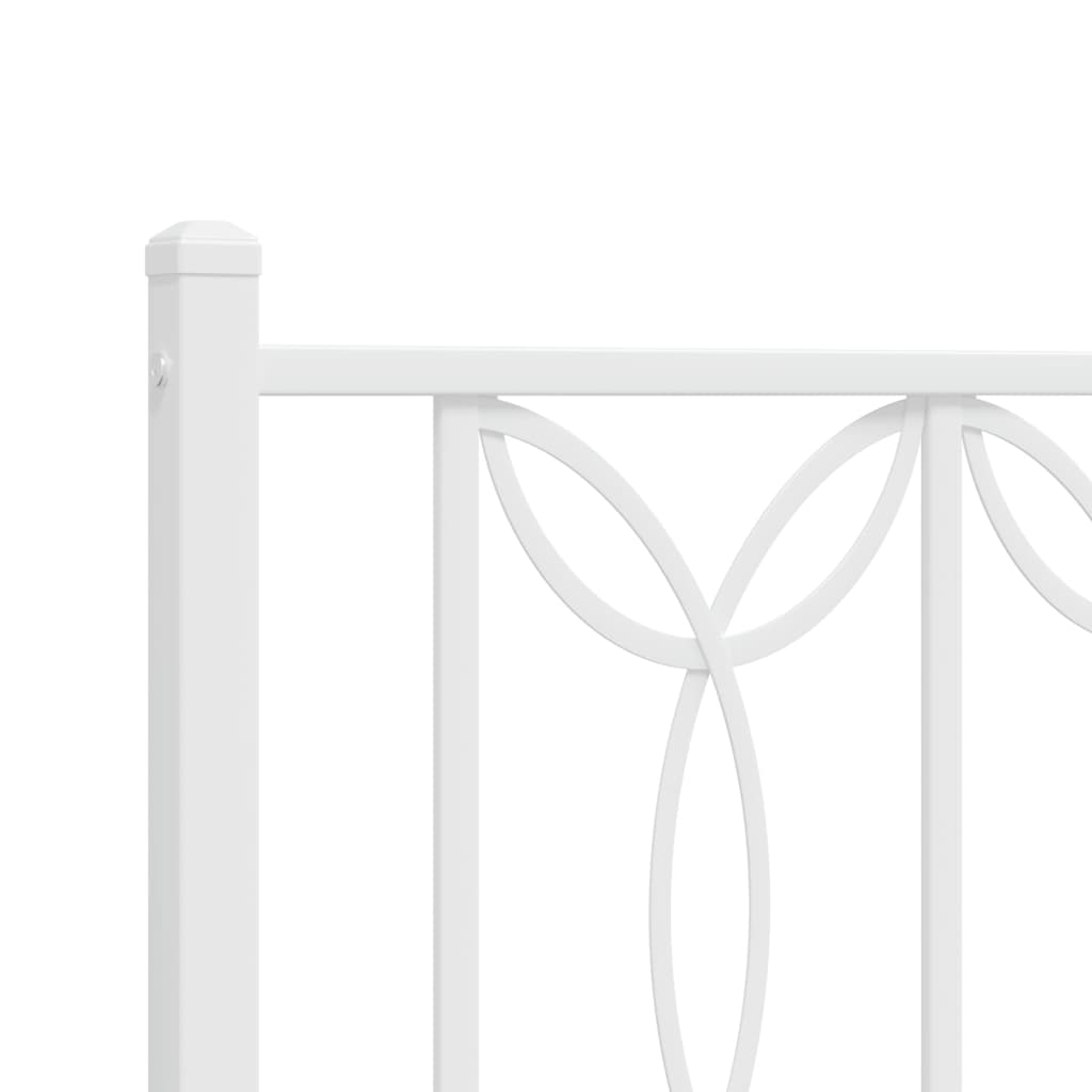 Giroletto con Testiera Metallo Bianco 100x200 cm | homemem39