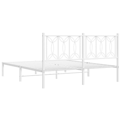 Giroletto con Testiera Metallo Bianco 160x200 cm