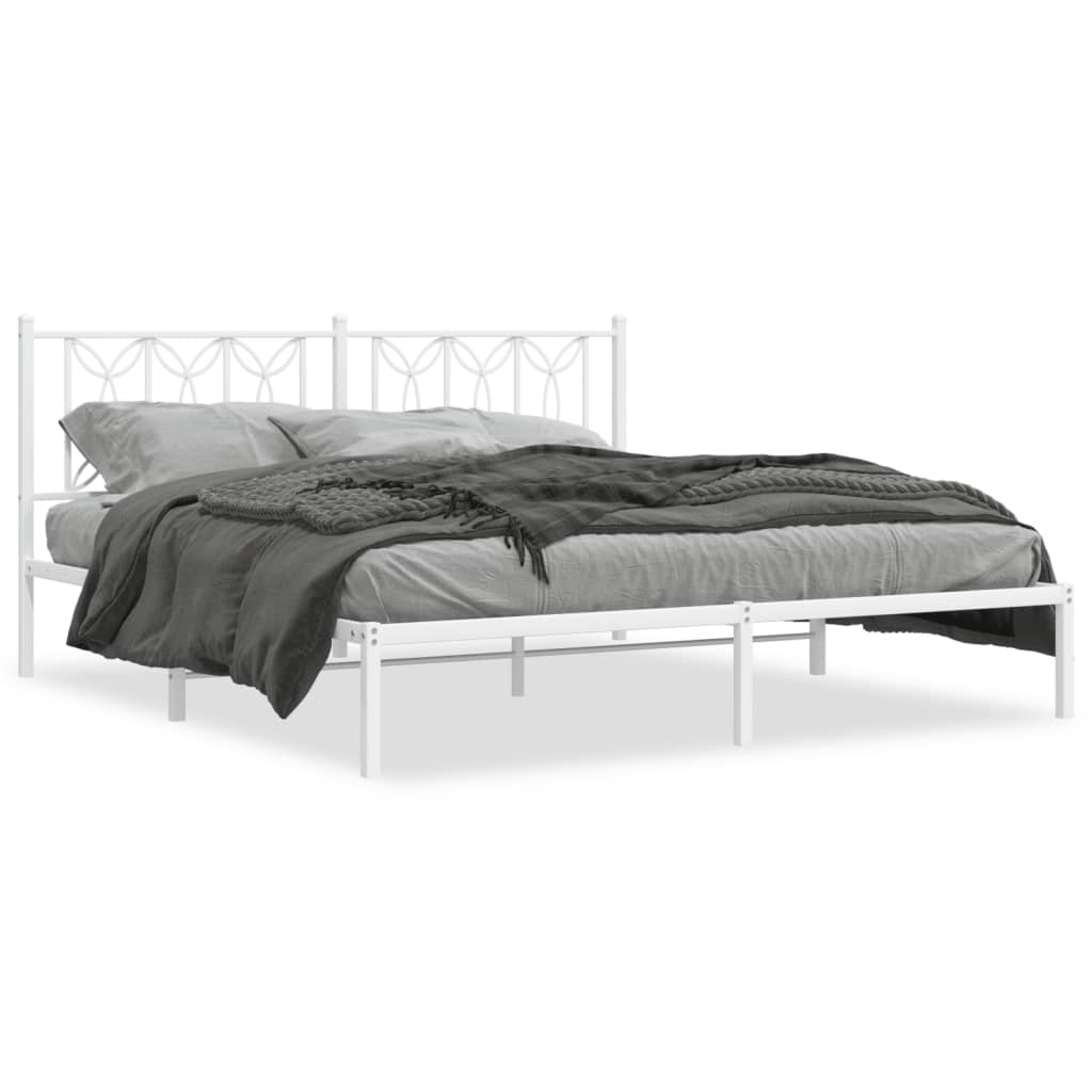 Giroletto con Testiera Metallo Bianco 180x200 cm | homemem39