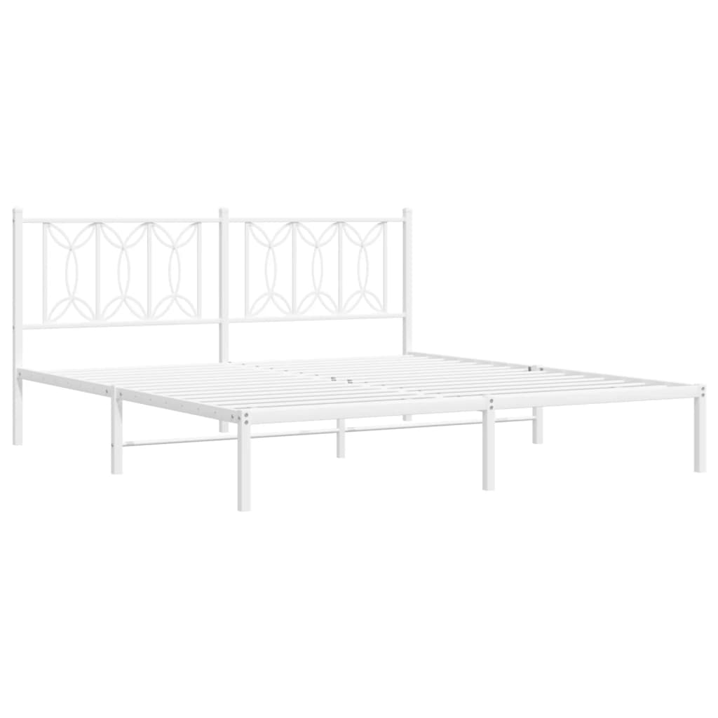 Giroletto con Testiera Metallo Bianco 180x200 cm | homemem39