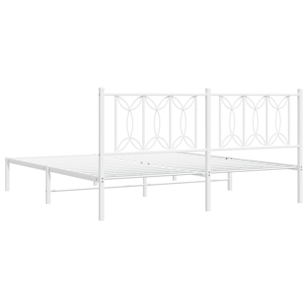 Giroletto con Testiera Metallo Bianco 180x200 cm | homemem39