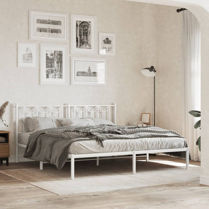 Giroletto con Testiera Metallo Bianco 180x200 cm | homemem39