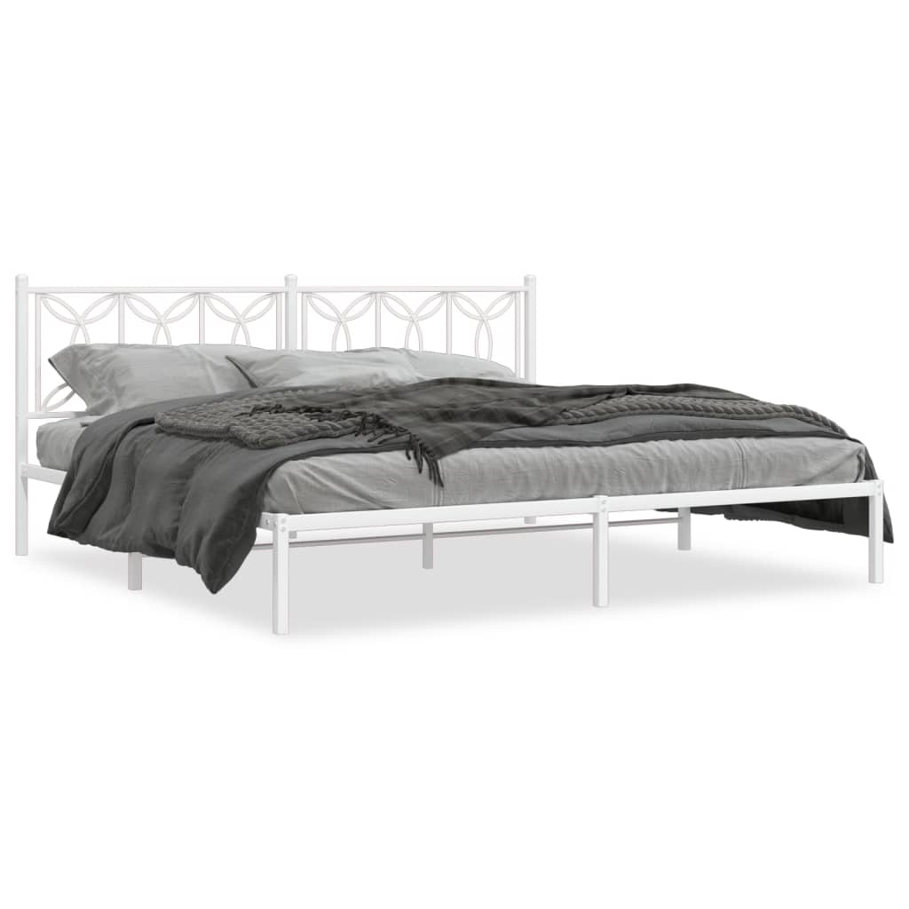 Giroletto con Testiera Metallo Bianco 193x203 cm | homemem39