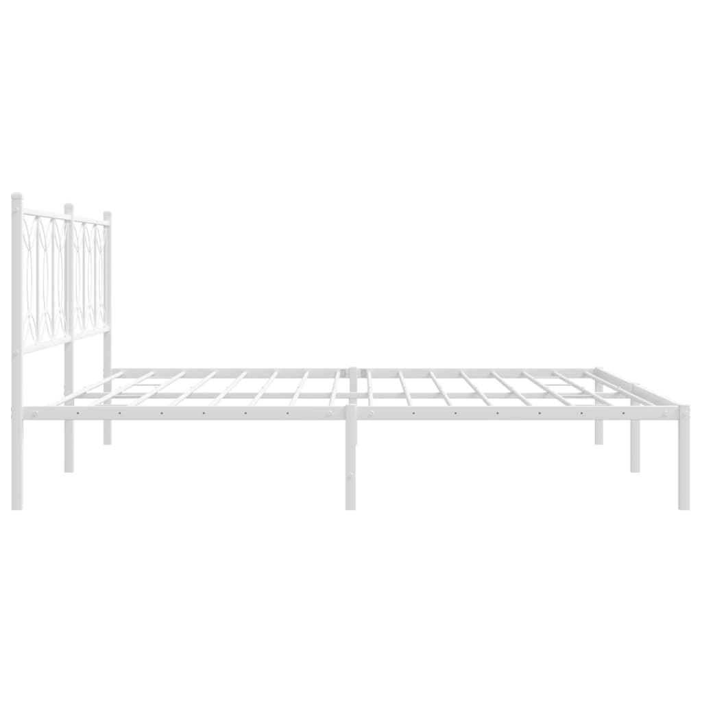 Giroletto con Testiera Metallo Bianco 193x203 cm | homemem39