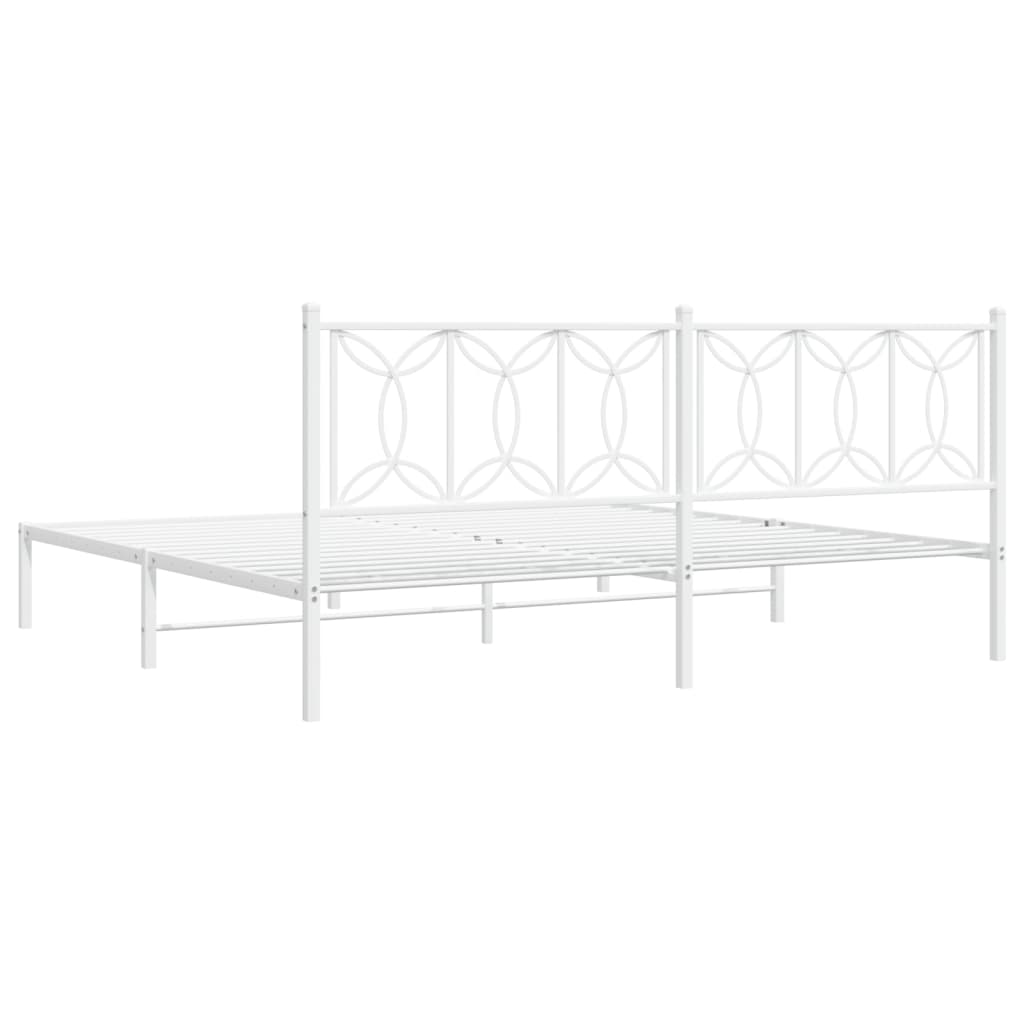 Giroletto con Testiera Metallo Bianco 193x203 cm | homemem39