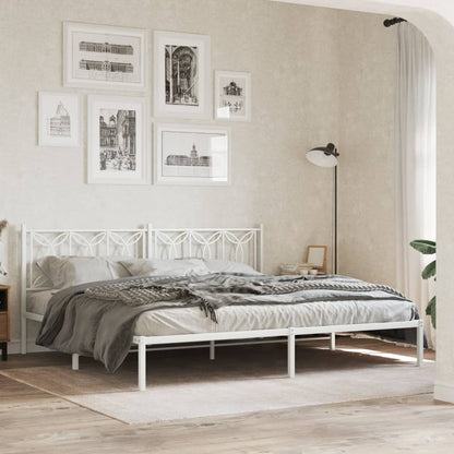 Giroletto con Testiera Metallo Bianco 193x203 cm | homemem39