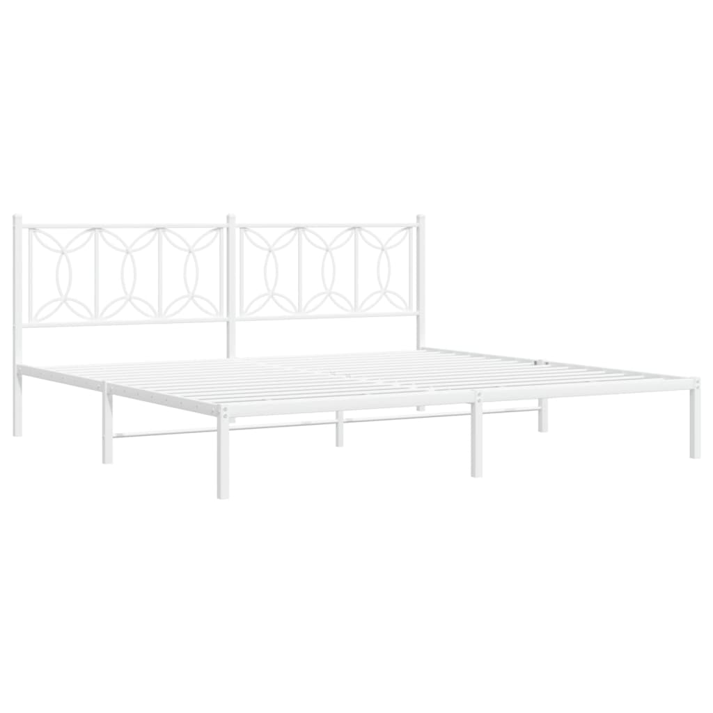 Giroletto con Testiera Metallo Bianco 200x200 cm