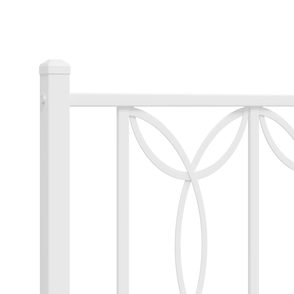 Giroletto con Testiera e Pediera Metallo Bianco 100x190 cm