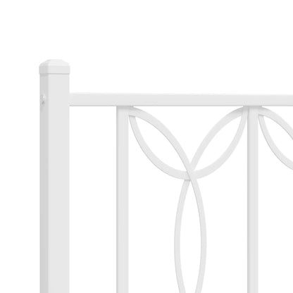 Giroletto con Testiera e Pediera Metallo Bianco 100x190 cm