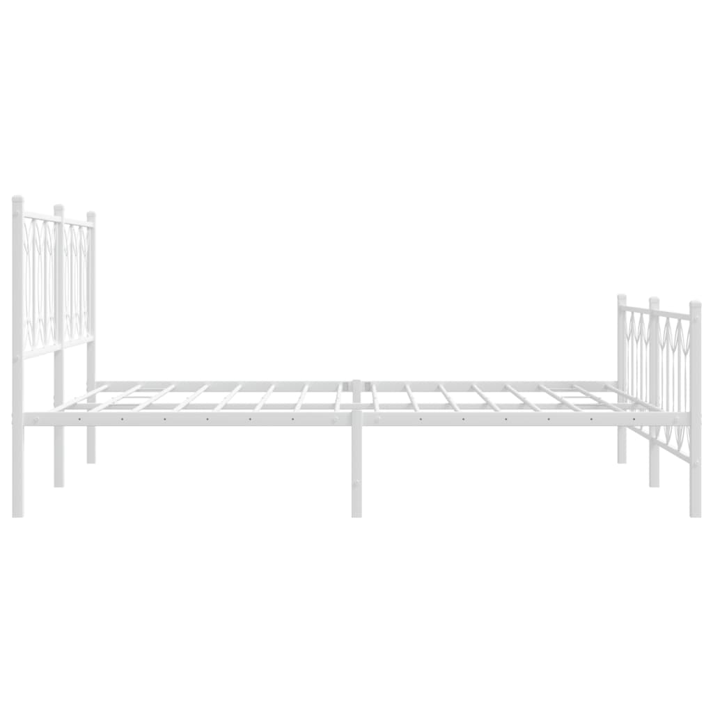 Giroletto con Testiera e Pediera Metallo Bianco 150x200 cm | homemem39