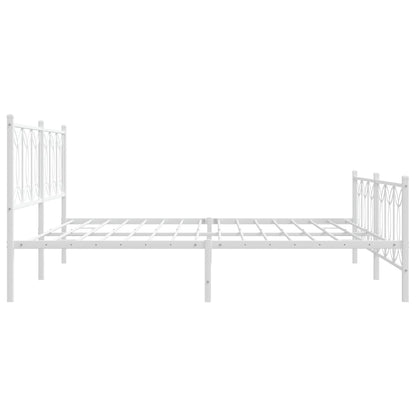 Giroletto con Testiera e Pediera Metallo Bianco 193x203 cm | homemem39