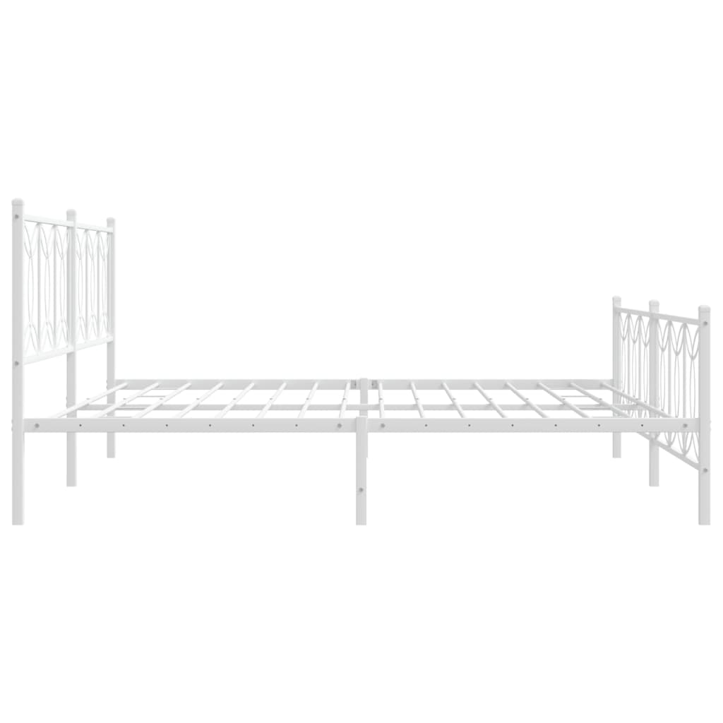 Giroletto con Testiera e Pediera Metallo Bianco 200x200 cm | homemem39