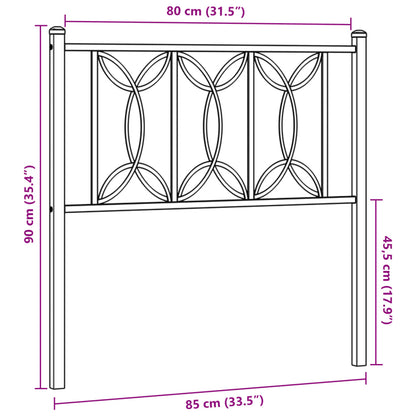 Testiera in Metallo Bianco 80 cm