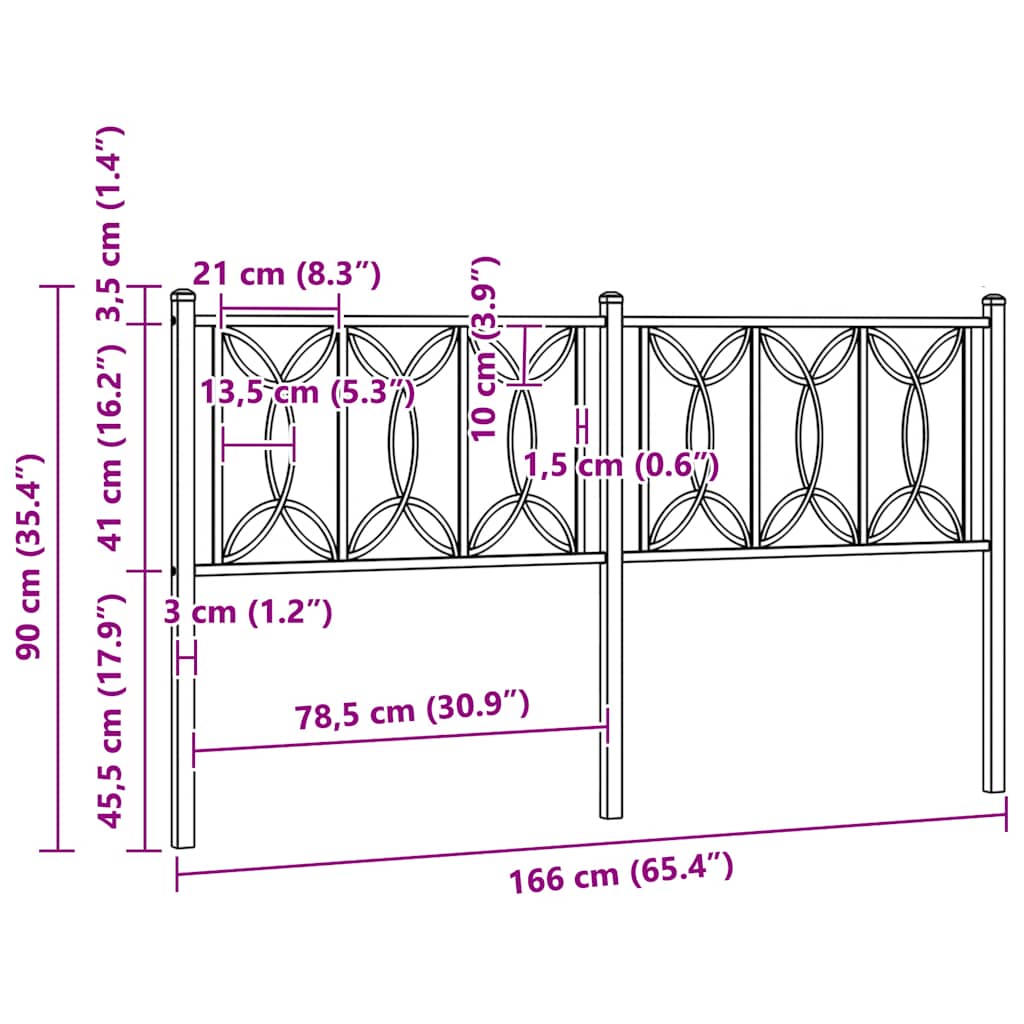 Testiera di Ricambio in Metallo Bianco 150 cm | homemem39