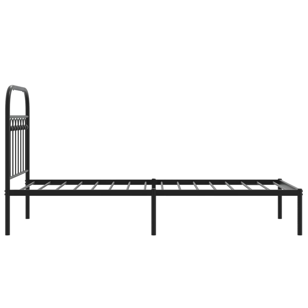 Giroletto con Testiera in Metallo Nero 80x200 cm | homemem39