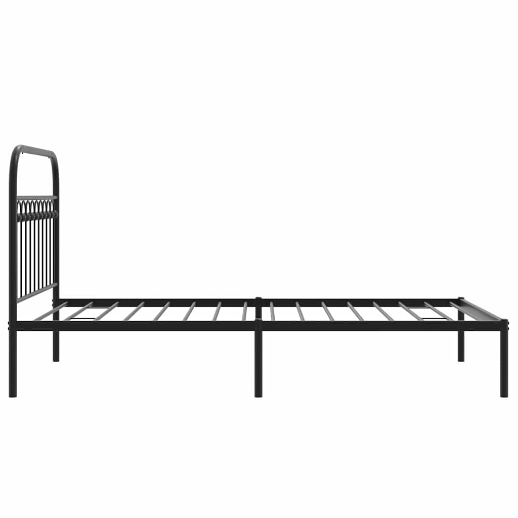 Giroletto con Testiera in Metallo Nero 107x203 cm | homemem39