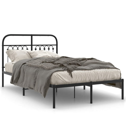 Giroletto con Testiera in Metallo Nero 120x190 cm | homemem39