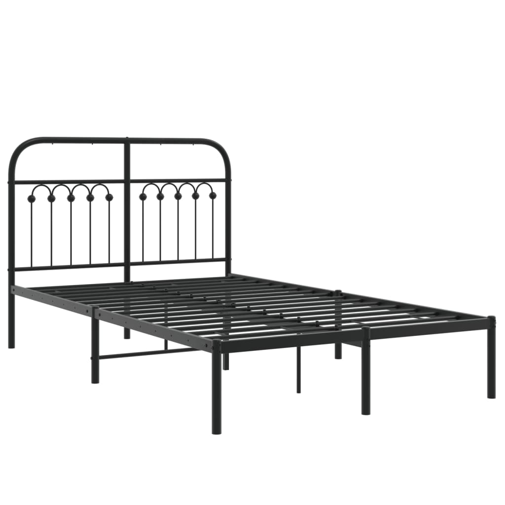 Giroletto con Testiera in Metallo Nero 120x190 cm | homemem39