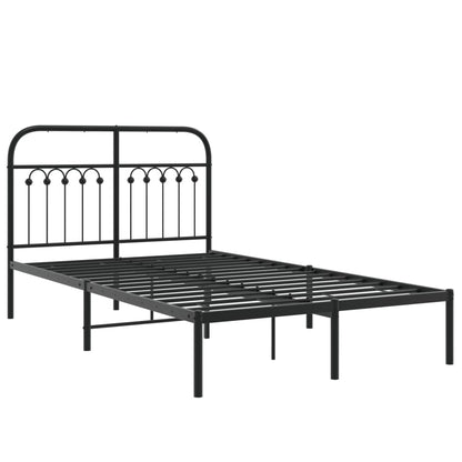 Giroletto con Testiera in Metallo Nero 120x190 cm | homemem39