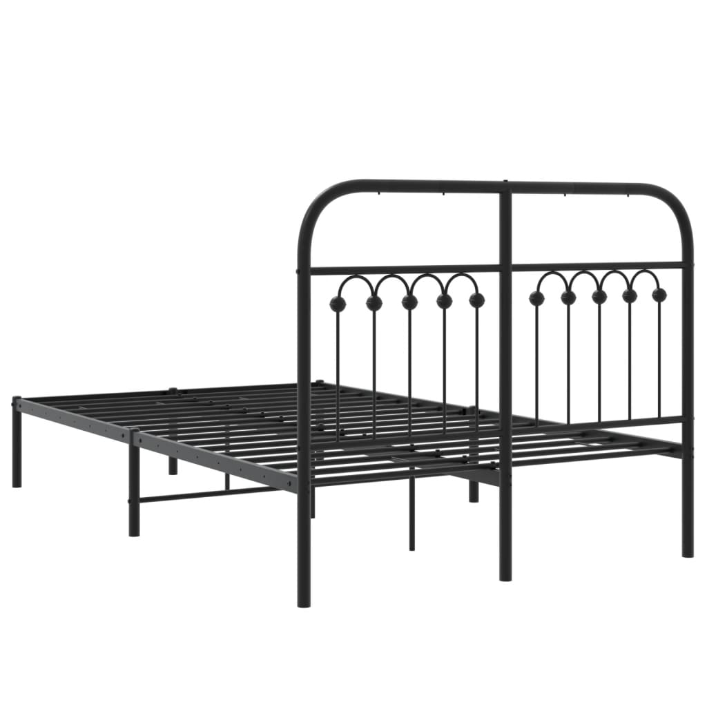 Giroletto con Testiera in Metallo Nero 120x190 cm | homemem39