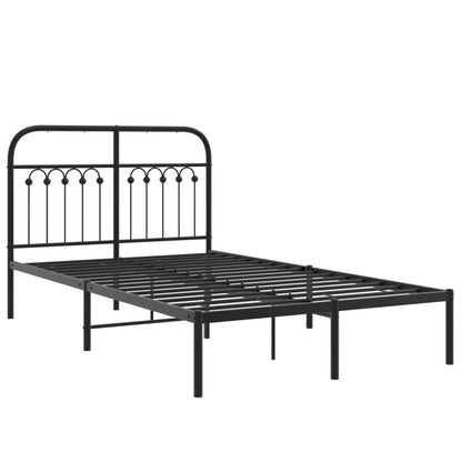 Giroletto con Testiera in Metallo Nero 120x200 cm | homemem39