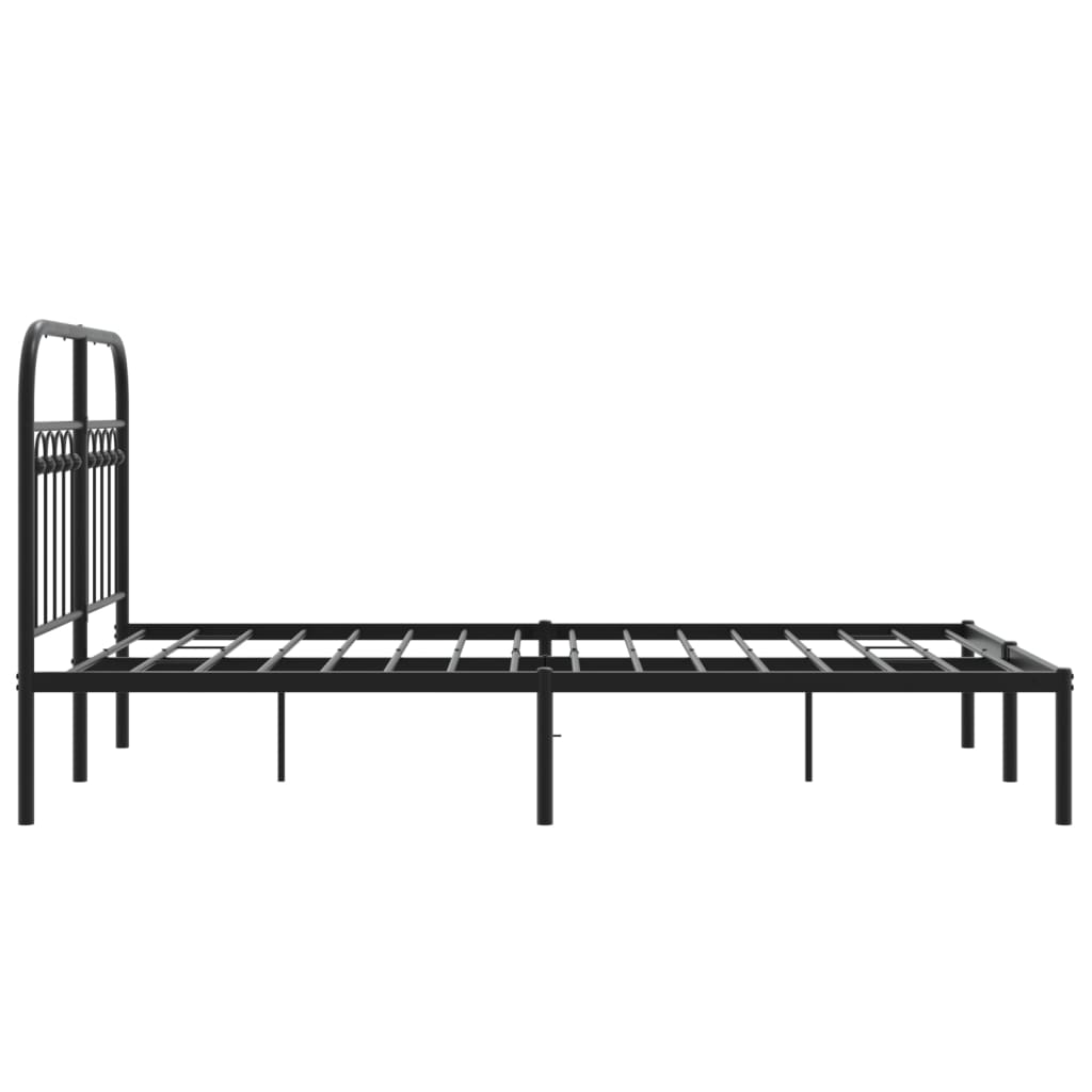 Giroletto con Testiera in Metallo Nero 120x200 cm | homemem39