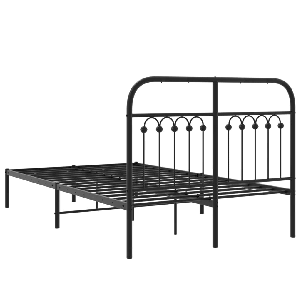 Giroletto con Testiera in Metallo Nero 120x200 cm | homemem39