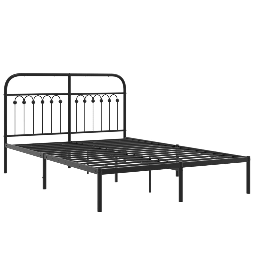 Giroletto con Testiera in Metallo Nero 140x190 cm