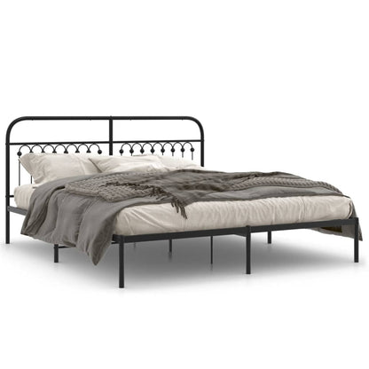 Giroletto con Testiera in Metallo Nero 183x203 cm | homemem39