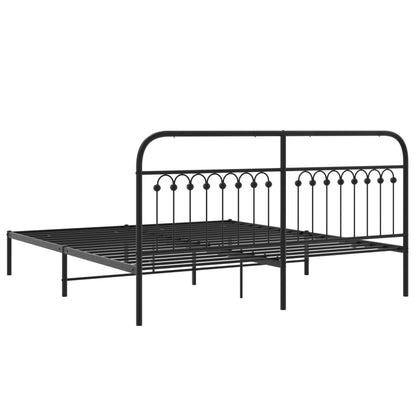 Giroletto con Testiera in Metallo Nero 183x203 cm | homemem39
