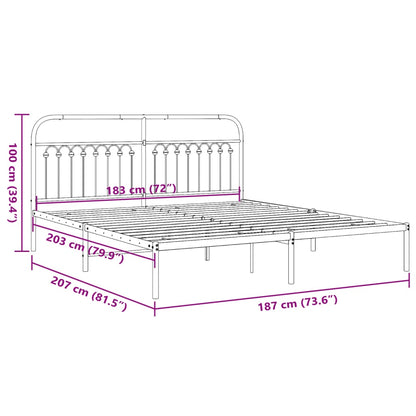 Giroletto con Testiera in Metallo Nero 183x203 cm | homemem39