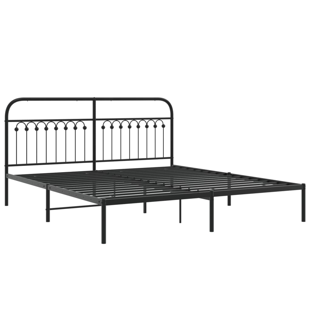 Giroletto con Testiera in Metallo Nero 183x213 cm | homemem39