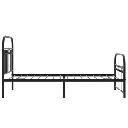 Giroletto con Testiera e Pediera Metallo Nero 90x200 cm