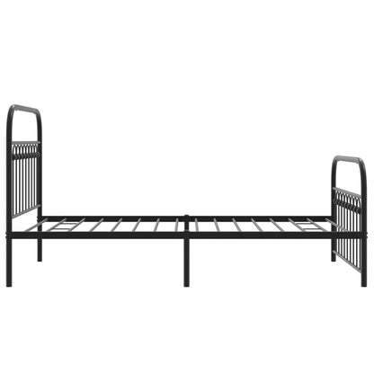 Giroletto con Testiera e Pediera Metallo Nero 100x200 cm | homemem39