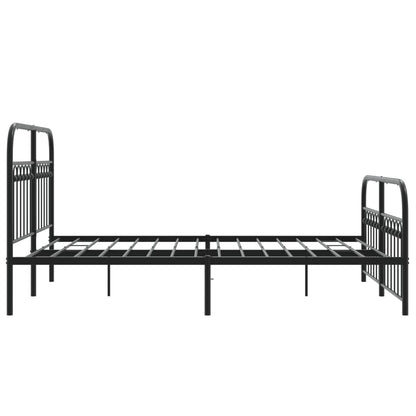 Giroletto con Testiera e Pediera Metallo Nero 137x190 cm | homemem39