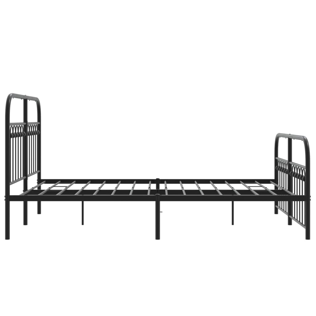 Giroletto con Testiera e Pediera Metallo Nero 140x190 cm | homemem39