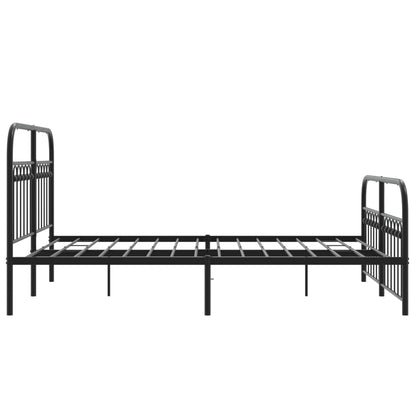 Giroletto con Testiera e Pediera Metallo Nero 140x190 cm | homemem39