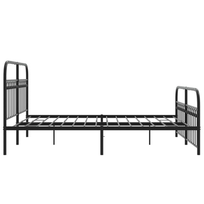 Giroletto con Testiera e Pediera Metallo Nero 150x200 cm | homemem39