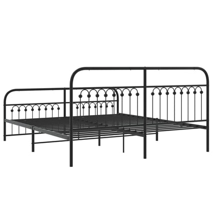 Giroletto con Testiera e Pediera Metallo Nero 183x213 cm | homemem39