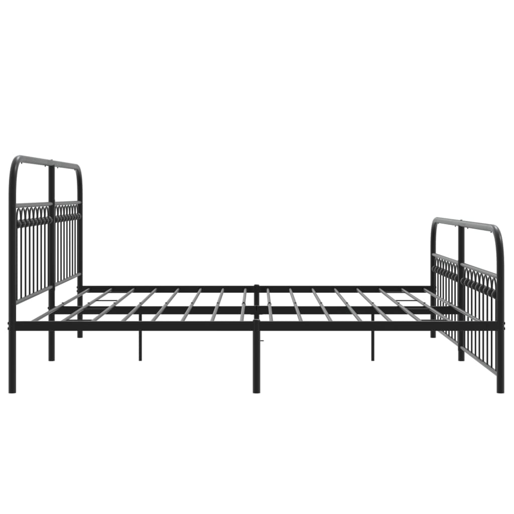 Giroletto con Testiera e Pediera Metallo Nero 193x203 cm | homemem39