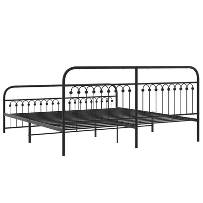 Giroletto con Testiera e Pediera Metallo Nero 193x203 cm | homemem39