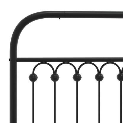 Giroletto con Testiera e Pediera Metallo Nero 193x203 cm | homemem39