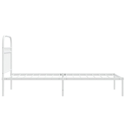 Giroletto con Testiera Metallo Bianco 80x200 cm | homemem39