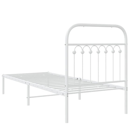 Giroletto con Testiera Metallo Bianco 80x200 cm | homemem39