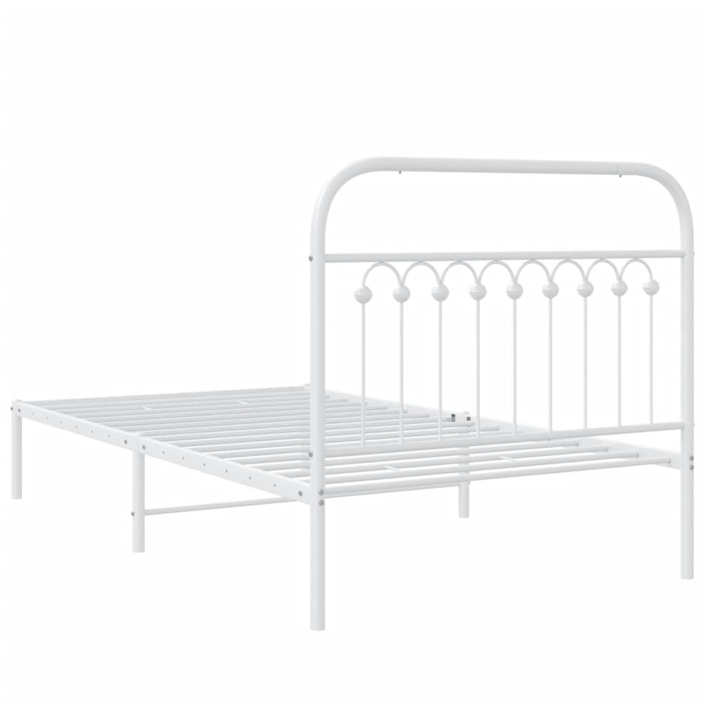 Giroletto con Testiera Metallo Bianco 100x200 cm | homemem39