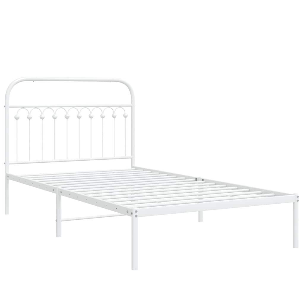 Giroletto con Testiera Metallo Bianco 107x203 cm - homemem39