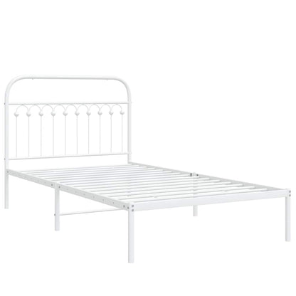 Giroletto con Testiera Metallo Bianco 107x203 cm - homemem39