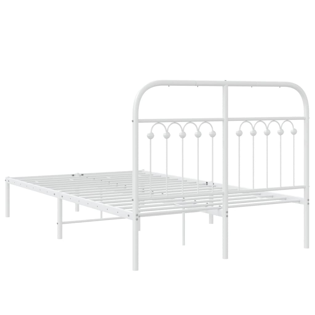 Giroletto con Testiera in Metallo Bianco 120x200 cm | homemem39