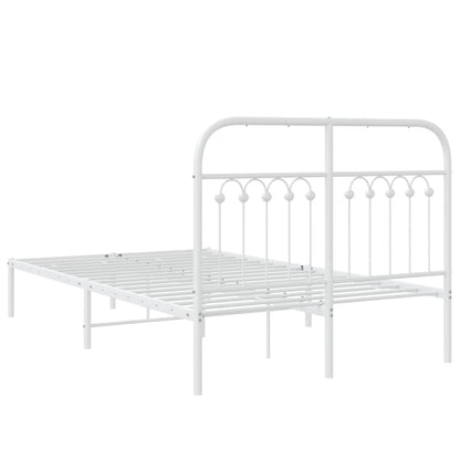 Giroletto con Testiera in Metallo Bianco 120x200 cm | homemem39