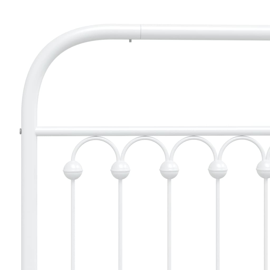 Giroletto con Testiera in Metallo Bianco 120x200 cm | homemem39